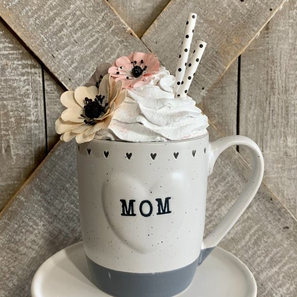 Handmade Mug Topper with Mom Mug. - Picture 2 of 3